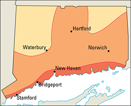 Average July temperatures in Connecticut