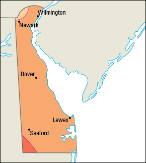 Average July temperatures in Delaware