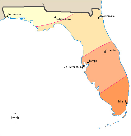 Average January temperatures in Florida