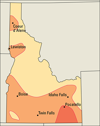 Average July temperatures in Idaho