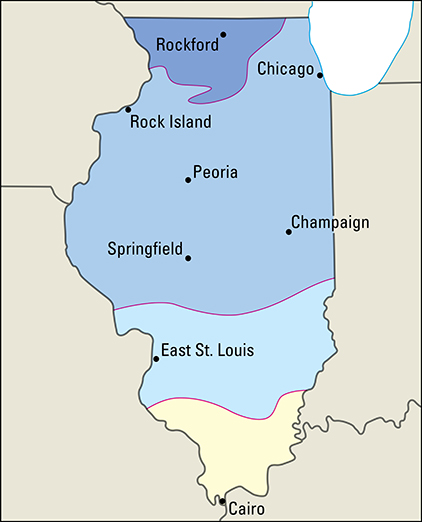 Average January temperatures in Illinois