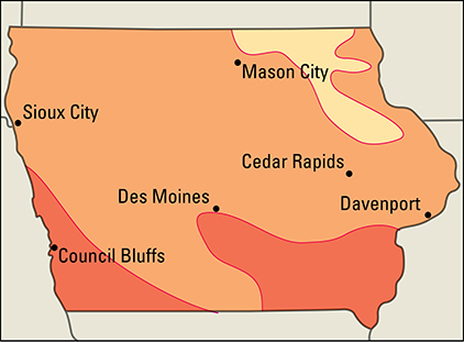 Average July temperatures in Iowa