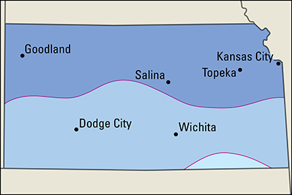 Average January temperatures in Kansas