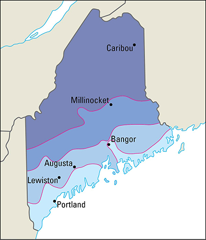 Average January temperatures in Maine