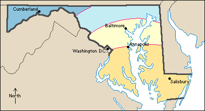 Average January temperatures in Maryland