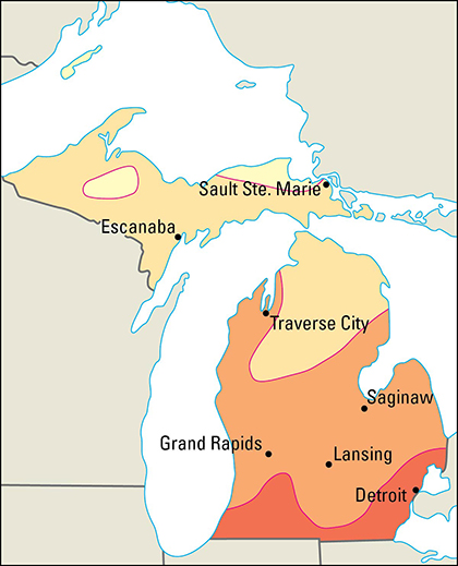 Average July temperatures in Michigan