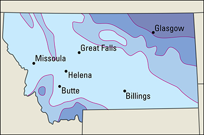 Average January temperatures in Montana