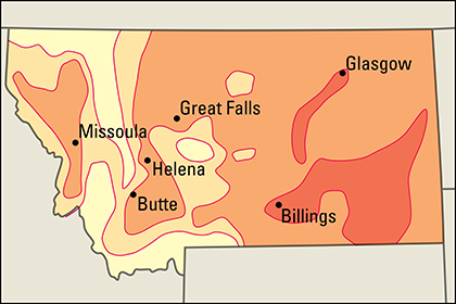 Average July temperatures in Montana