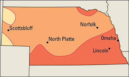 Average July temperatures in Nebraska