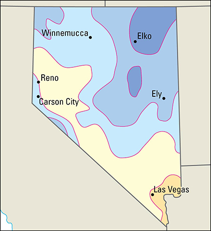 Average January temperatures in Nevada