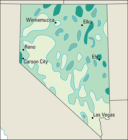 Average yearly precipitation in Nevada