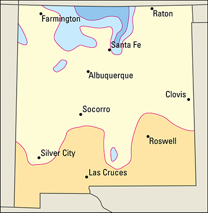 Average January temperatures in New Mexico