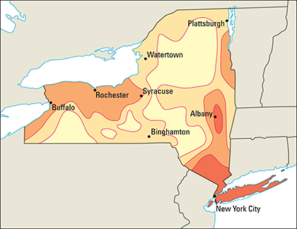 Average July temperatures in New York