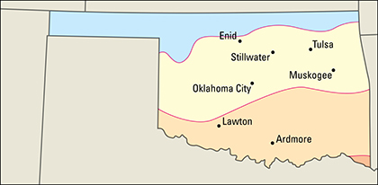 Average January temperatures in Oklahoma