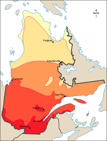 Average July temperatures in Quebec