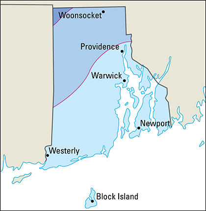 Average January temperatures in Rhode Island