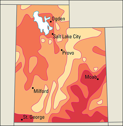 Average July temperatures in Utah