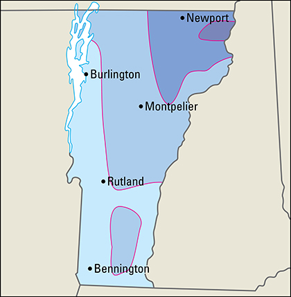 Average January temperatures in Vermont