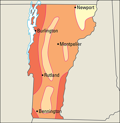 Average July temperatures in Vermont