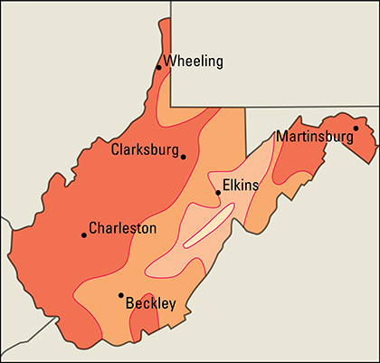 Average July temperatures in West Virginia