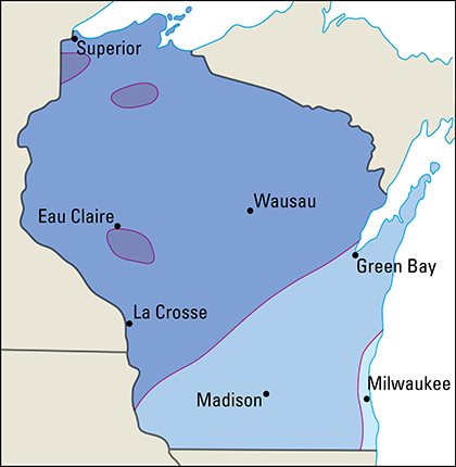 Average January temperatures in Wisconsin