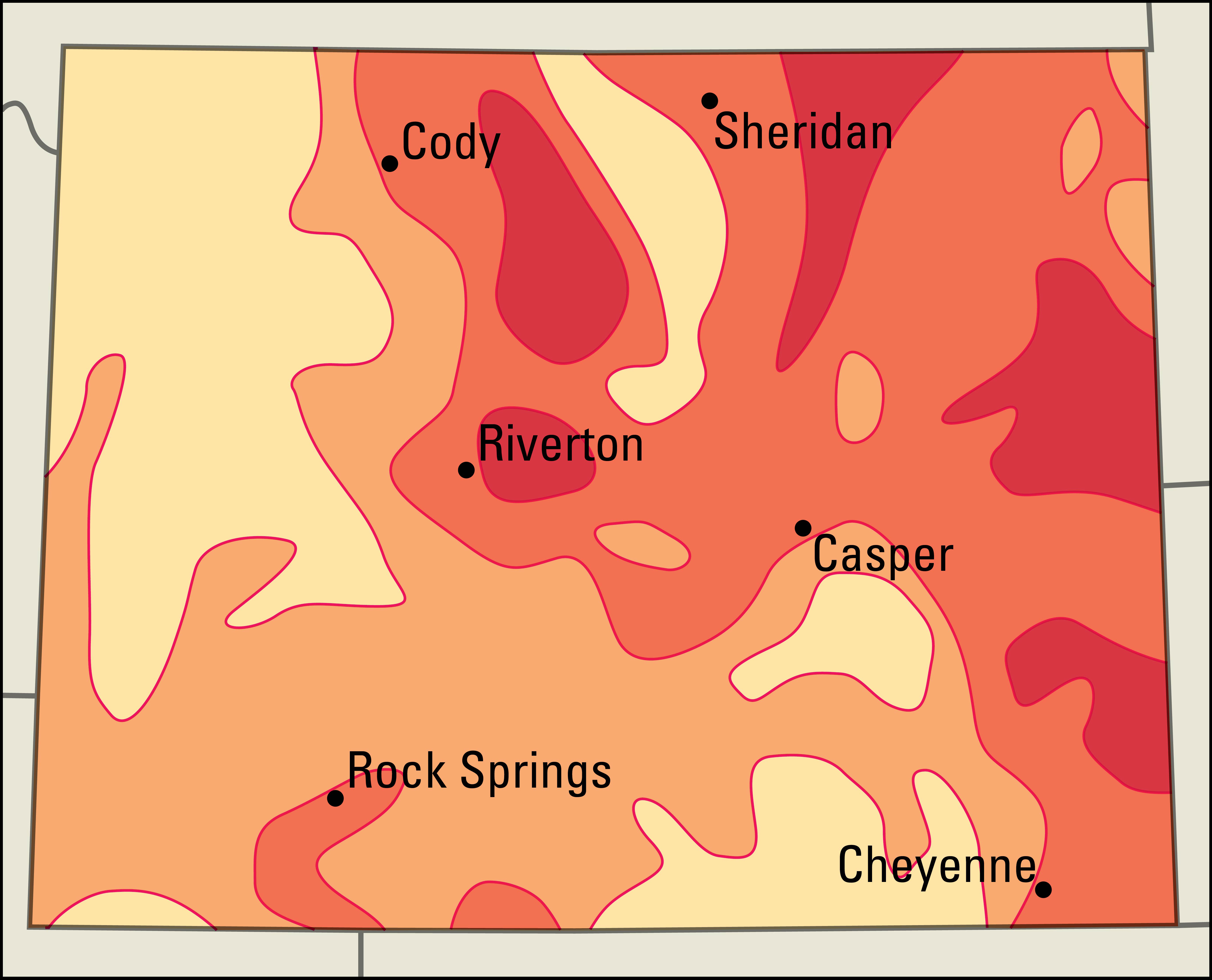 Average July temperatures in Wyoming