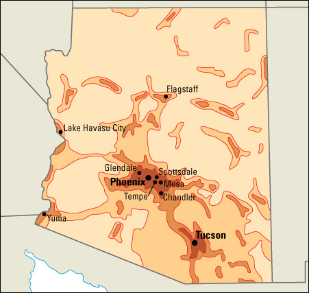 Population density in Arizona