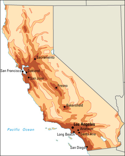 Population density in California