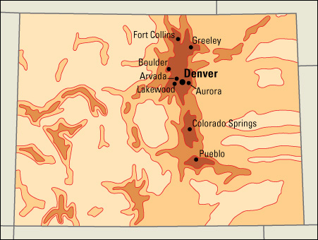 Population density in Colorado