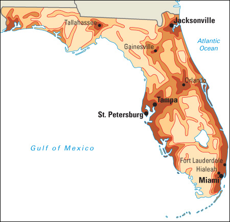 Population density in Florida