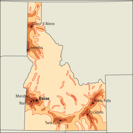 Population density in Idaho