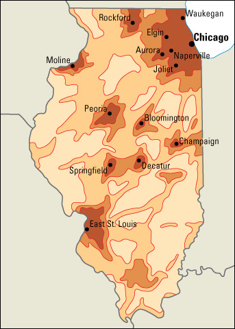 Population density in Illinois