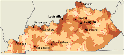 Population density in Kentucky