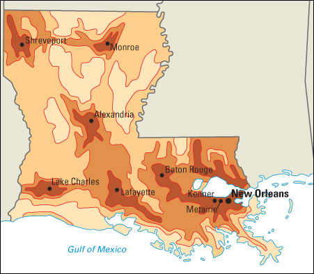 Population density in Louisiana