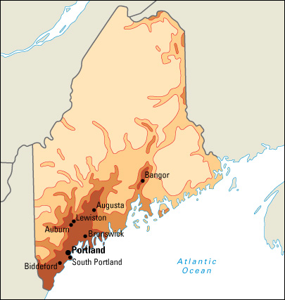 Population density in Maine