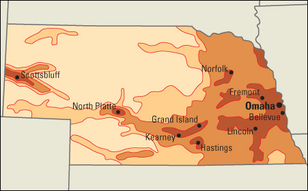 Population density in Nebraska