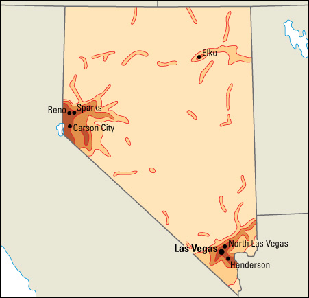 Population density in Nevada