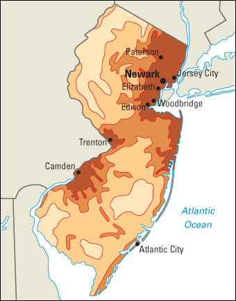 Population density in New Jersey