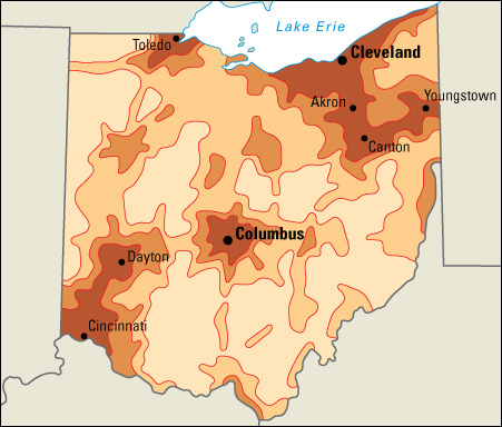 Population density in Ohio