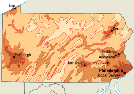 Population density in Pennsylvania