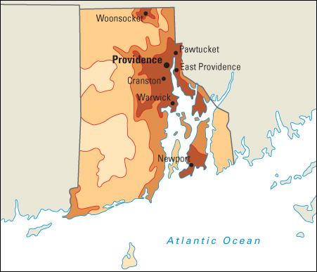 Population density in Rhode Island