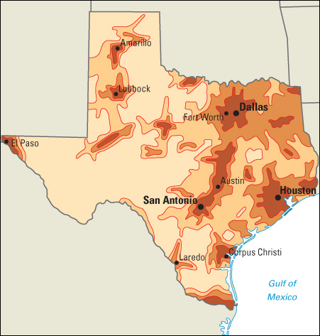 Population density in Texas