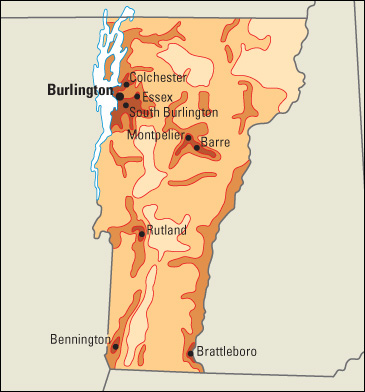 Population density in Vermont