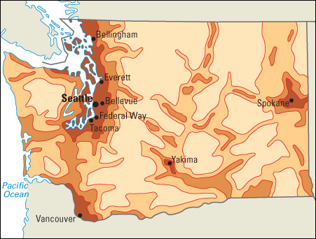 Population density in Washington