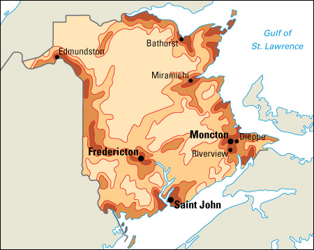 Population density in New Brunswick