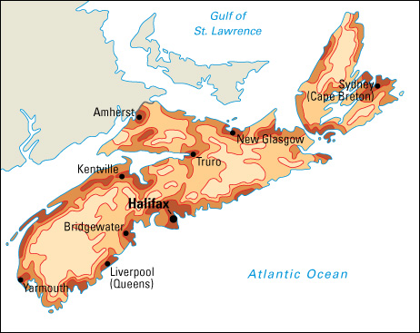 Population density in Nova Scotia