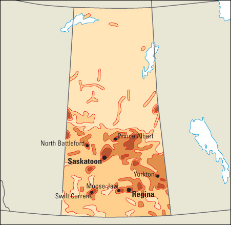 Population density in Saskatchewan