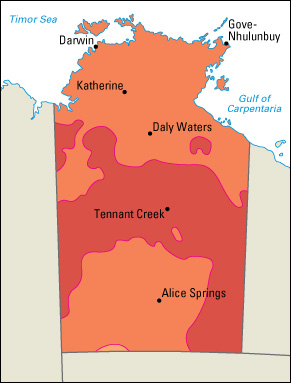 Average January temperatures in Northern Territory