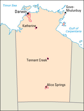 Population density in Northern Territory