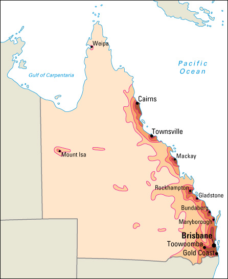 Population density in Queensland